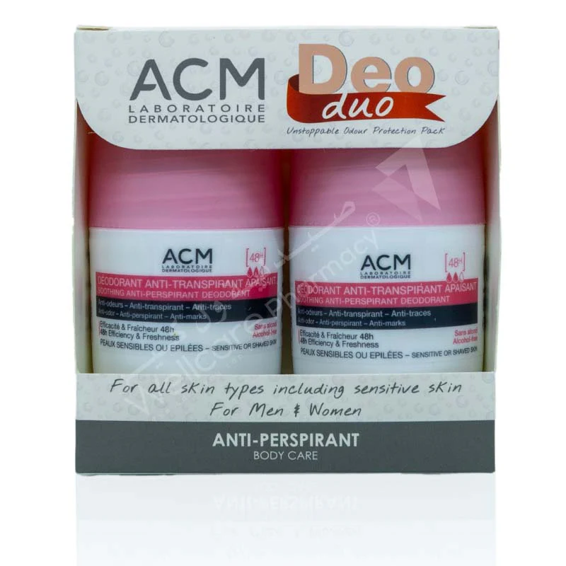 Acm 2pcs Soothing Deodorant Anti-Perspirant 48h 50 Ml