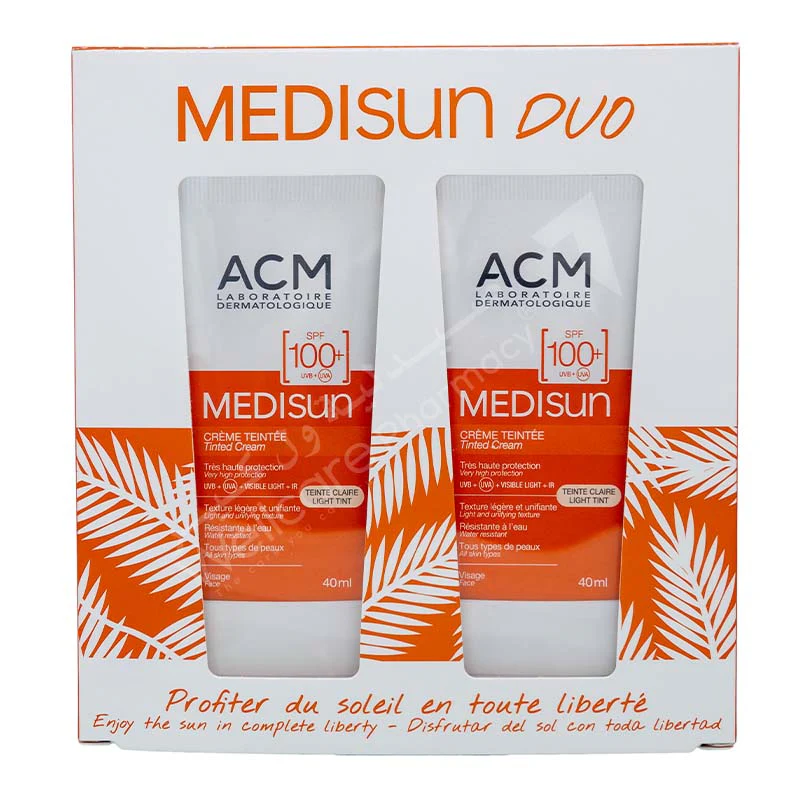 Acm Medisun Spf100 Light Tinted Cream 40ml Value Pack
