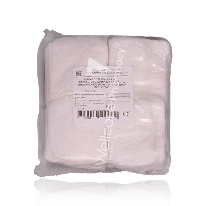 Aidplast Cotton Gauze Swab 5x5cm 8ply-V55800 - Image 2
