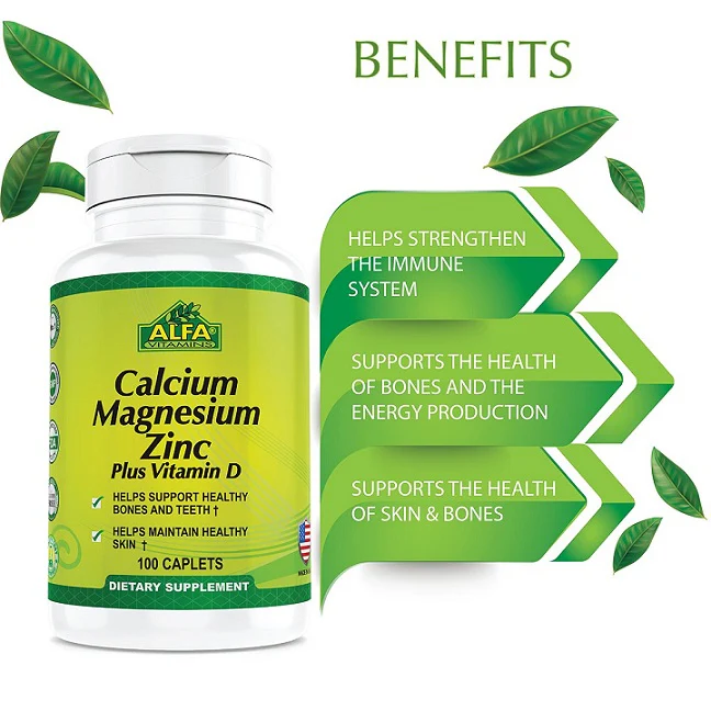 Alfa Calcium Magnesium Zinc And Vitamin D Caplets 100'S - Image 3