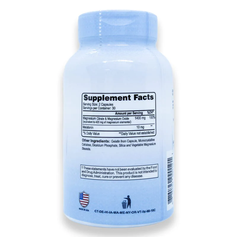 Alfa Magnesium + Melatonin 10mg Capsules 60'S - Image 2