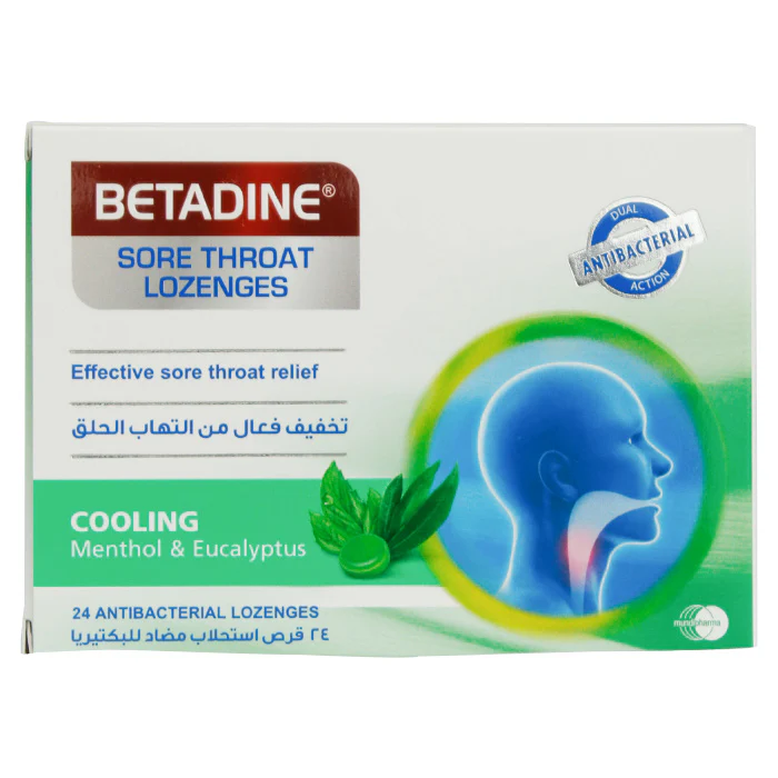 Betadine Sore Throat Lozenges Menthol & Eucalyptus 24'S