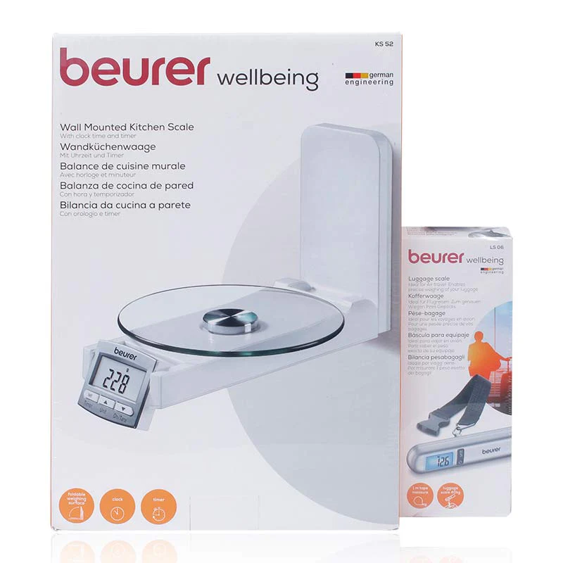 Beurer Ks52 Kitchen Scale + Ls 06 Luggage Scale