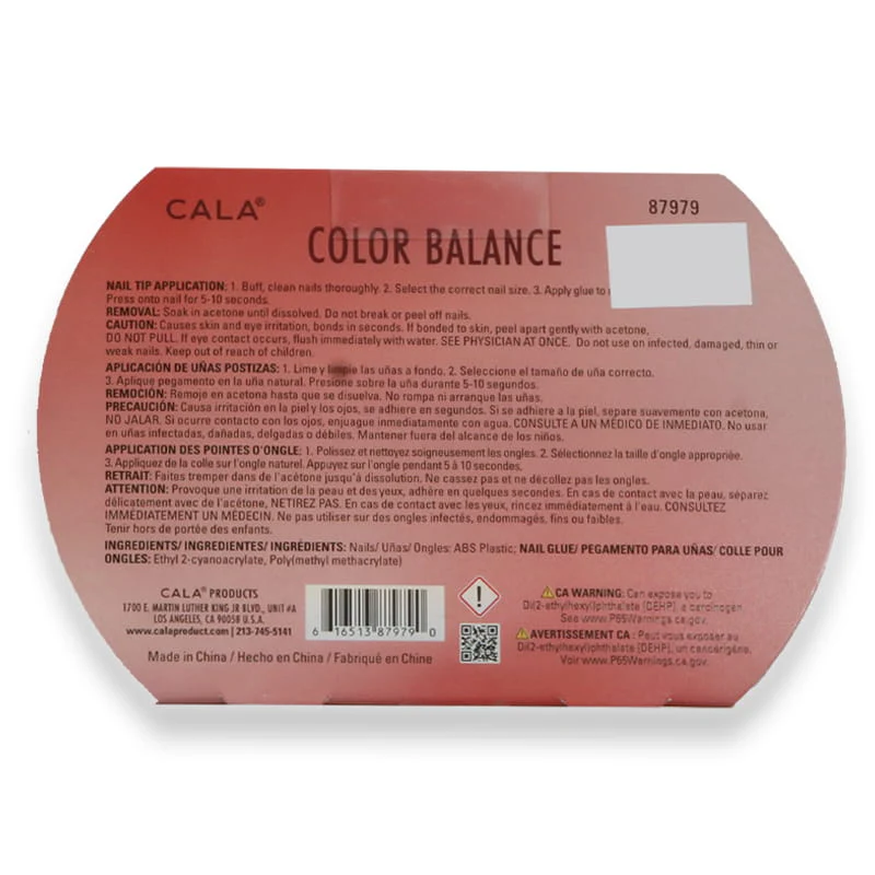 Cala Color Balance Nail Kit French Tip & Red 64 Pcs-87979 - Image 2
