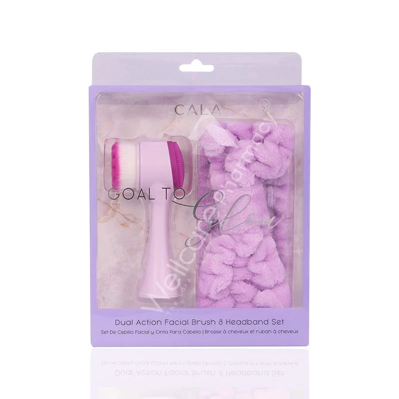 Cala Goal To Glow Purple Facial Brush & Headband Set-69236