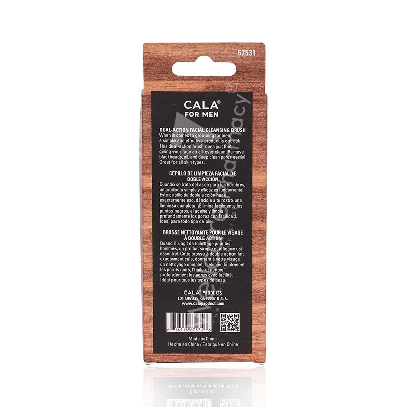 Cala Men'S Dual Action Facial Cleansing Brush Black-67531 - Image 3