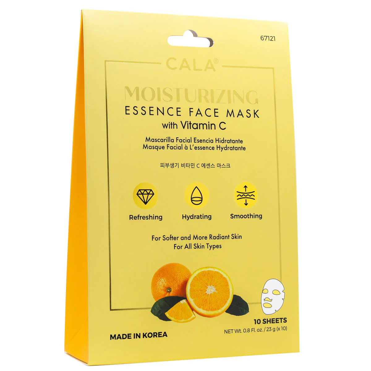 Cala Moisturizing Essence Face Masks With Vitamin C 10'S-67121 - Image 2