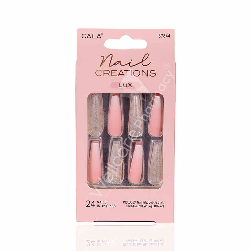 Cala Nail Creations Lux Long Coffin Ombre Nail Kit 24pc-87844