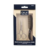 Cala Personal Care Mustache Scissors & Comb 50654 - Image 2