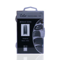 Cala Professional Color Nail Tips Metallic Silver 100'S - Image 2