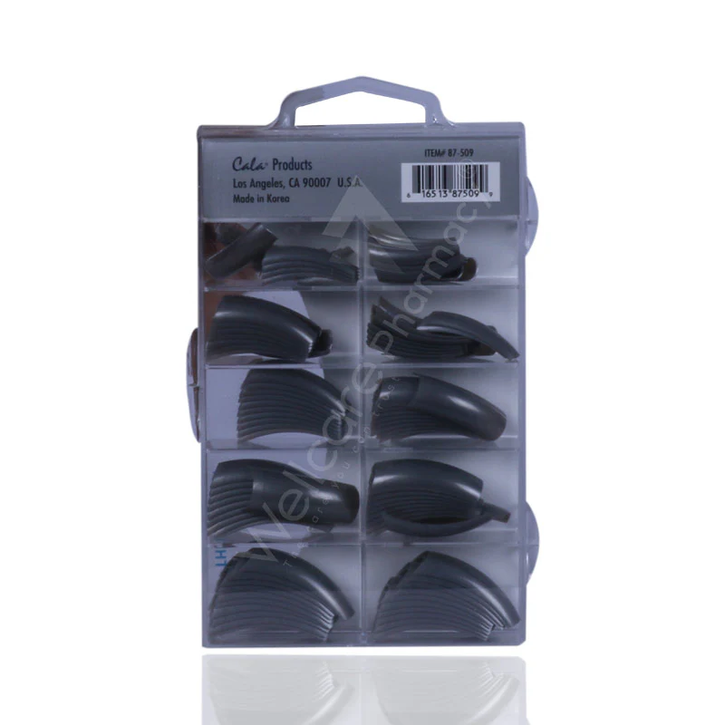 Cala Professional Color Nail Tips Metallic Silver 100'S - Image 3