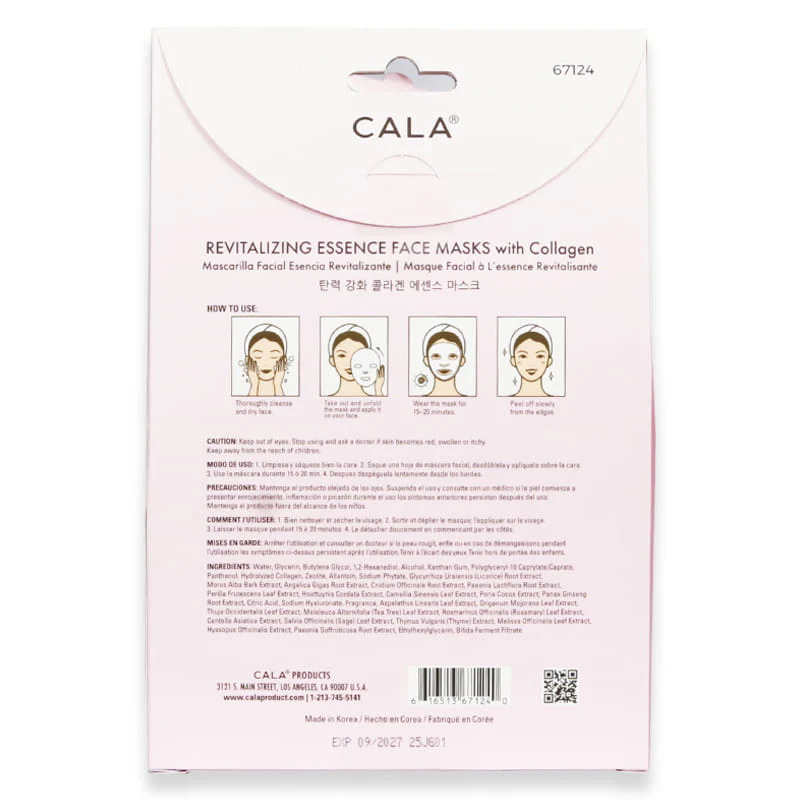 Cala Revitalizing Essence Face Masks With Collagen 10'S - Image 2