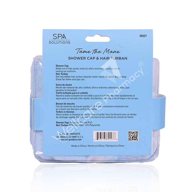 Cala Shower Cap & Hair Turban Blue - Image 3