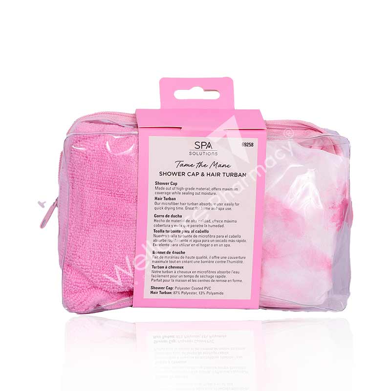 Cala Showercap & Turban Set Hot Pink Tie Dye-69258 - Image 3