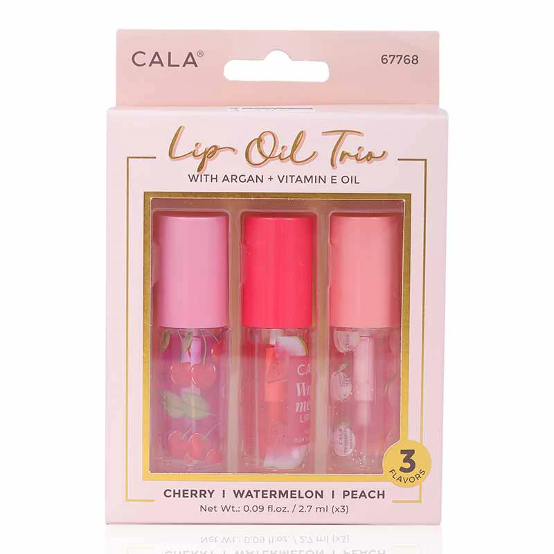 Cala Tinted Lip Oil Trio Cherry,Watermelon & Peach 3'S