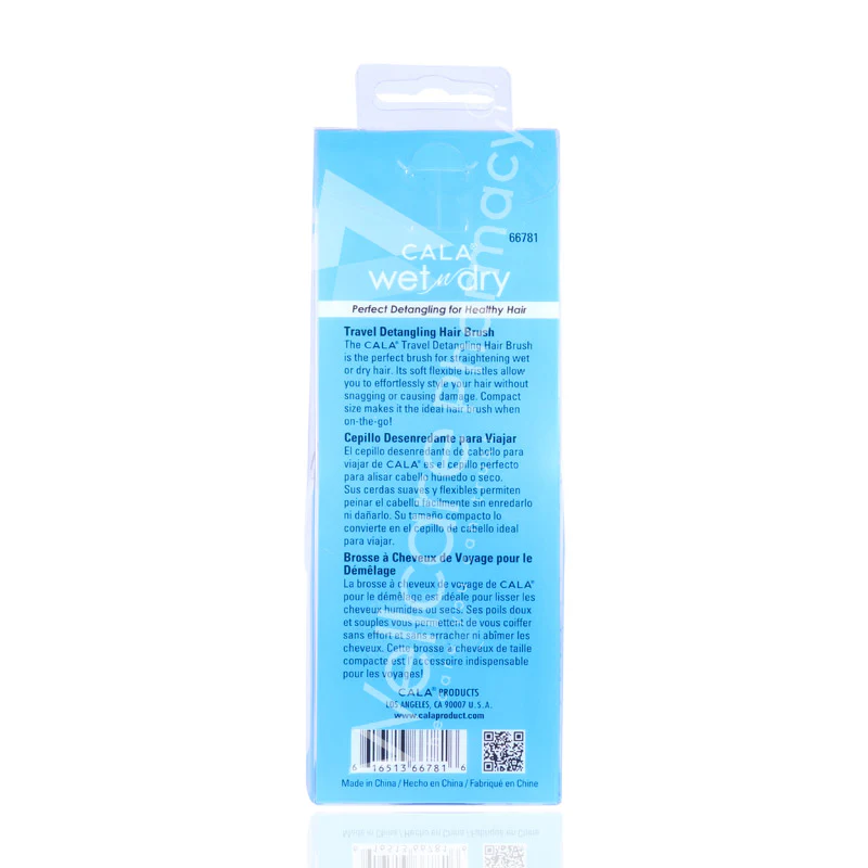 Cala Wet & Dry Travel Hairbrush Pink - Image 3