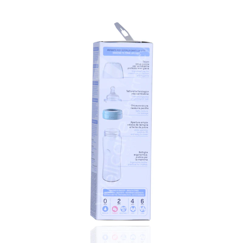 Chicco Feeding Bottle Blue 250ml 2month Plus - Image 4