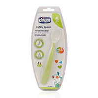 Chicco Soft Silic Spoon Green 6m Plus - Image 2