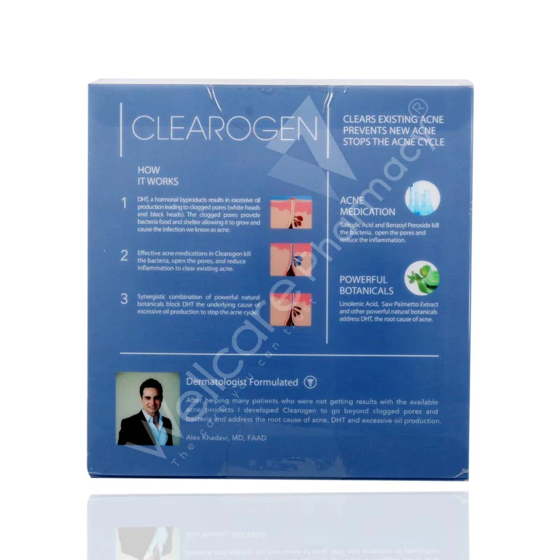 Clearogen 3 Step Acne Treatment Benzoyl Peroxide One Month Set 3'S - Image 4