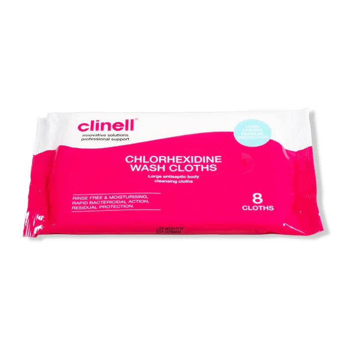 Clinell Chlorhexidine Wash Cloths 8'S