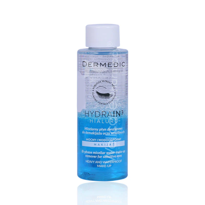 Dermedic Hydrain3 Hialuro Bi-Phase Micellar Water Make-Up Remover 115ml - Image 3