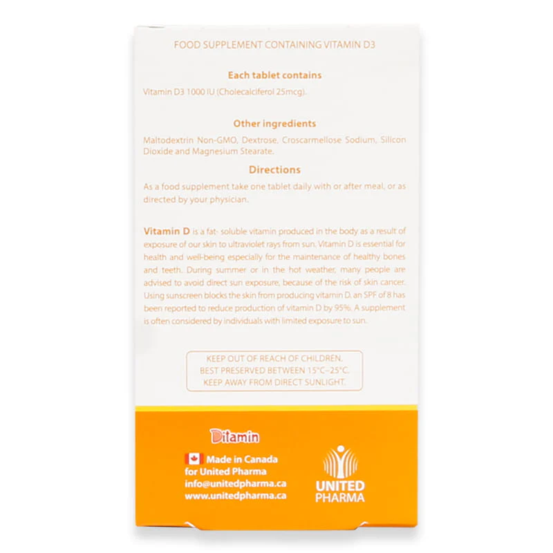Ditamin Adulvit Vitamin D3 1000iu Tablets 30'S - Image 3