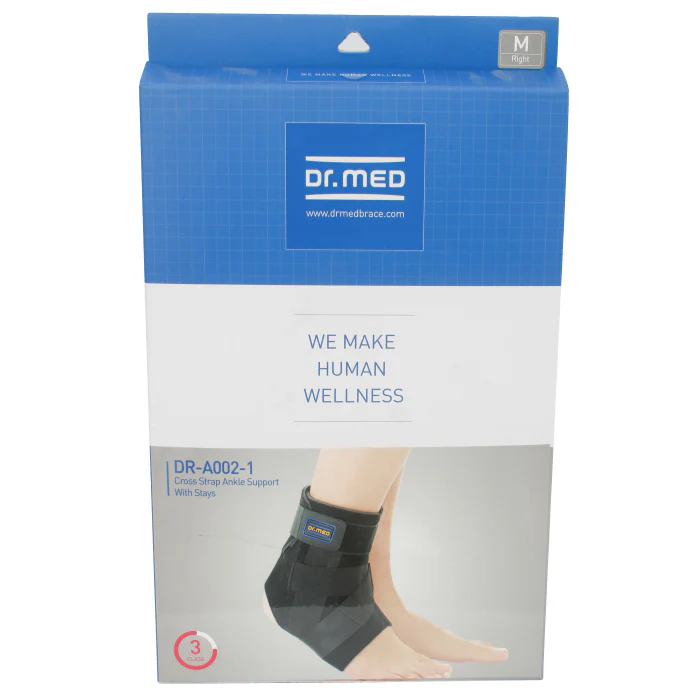 Dr-Med A002-1 Cross Strap Ankle Support With Stays(M)right