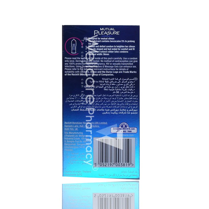 Durex Mutual Pleasure Condoms 10'S - Image 3