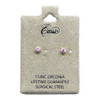 Earrs Eb154 3mm Pink Cubic Zirconia - Image 2