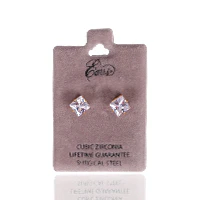 Earrs Eb769-6x6 Square Cubic Zirconia - Image 2