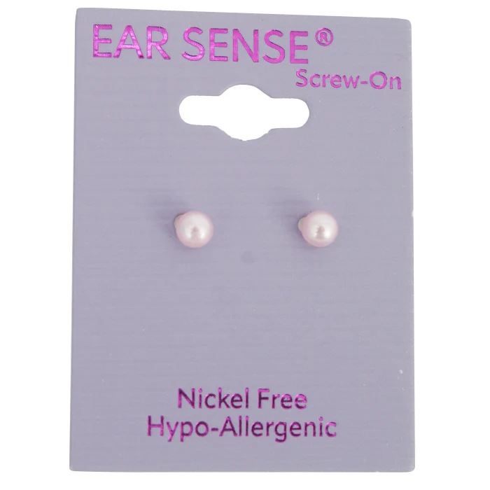Earsense-B14-Silver 4mm Pink Pearl