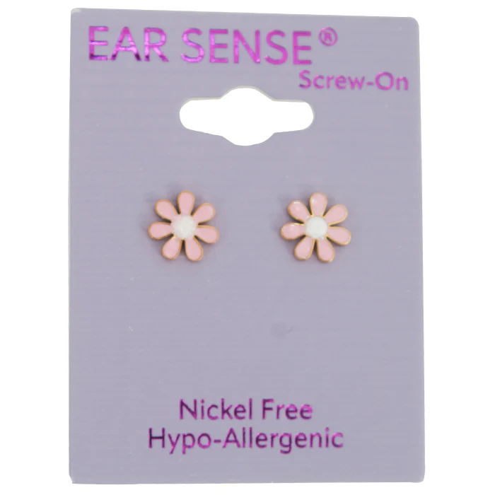 Earsense-B24-8mm Peach Flower With White Centre