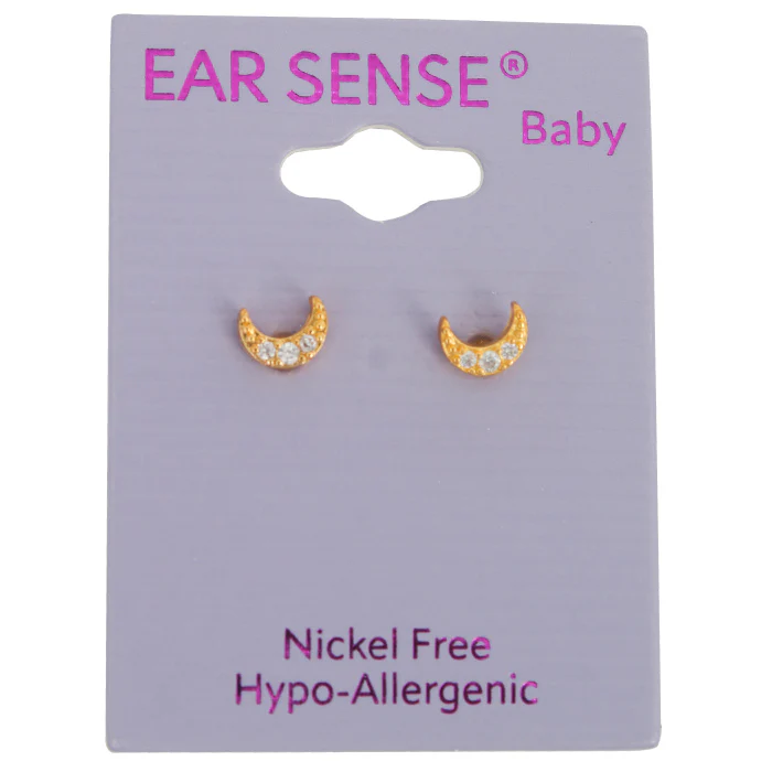 Earsense B8-5mm Gold Cz Crescent Moons