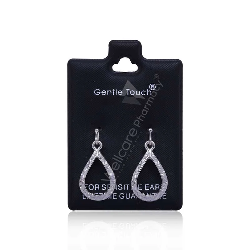 Earsense Gt24 Silver Etched Teardrop Shape Drop F/H