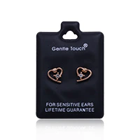 Earsense Gt94 Gold Open Heart Studs With Clear Insert - Image 2