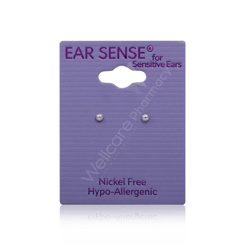 Earsense K1 2mm Silver Ball Studs