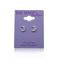 Earsense K3 Silver Encrusted Half Moon Studs - Image 2