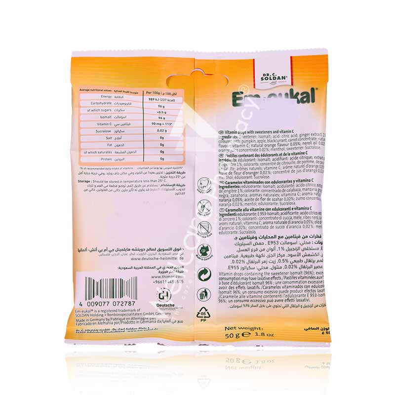 Em-Eukal Ginger-Orange Drops Sugar Free 50g - Image 3