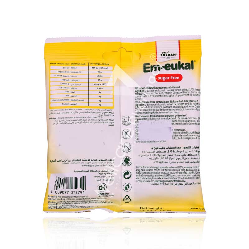 Em-Eukal Lemon Drops Sugar Free 50g - Image 3