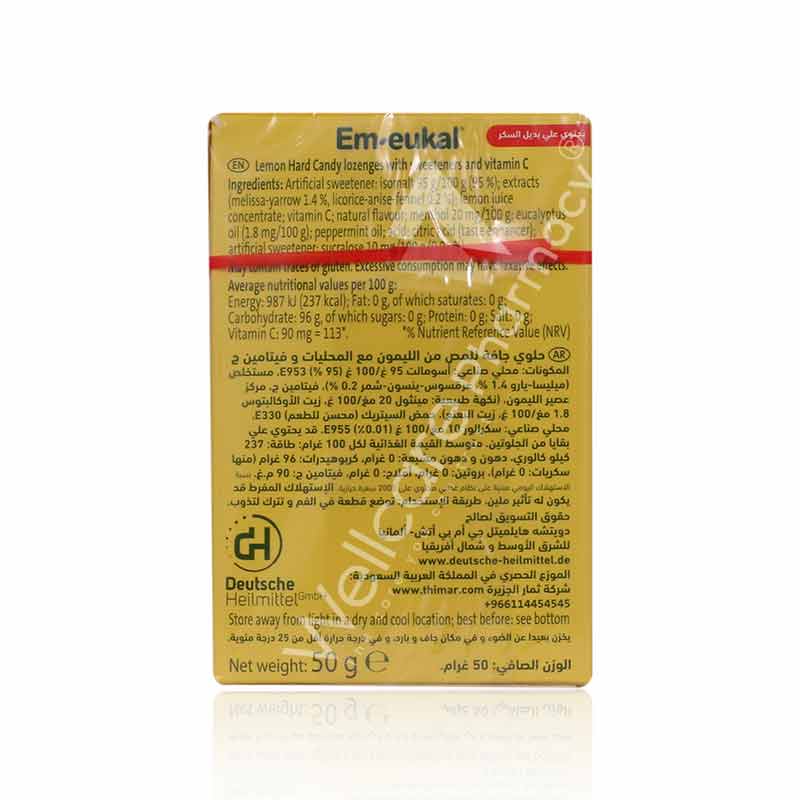 Em - Eukal Lemon Lozenges 50Gm - Image 3