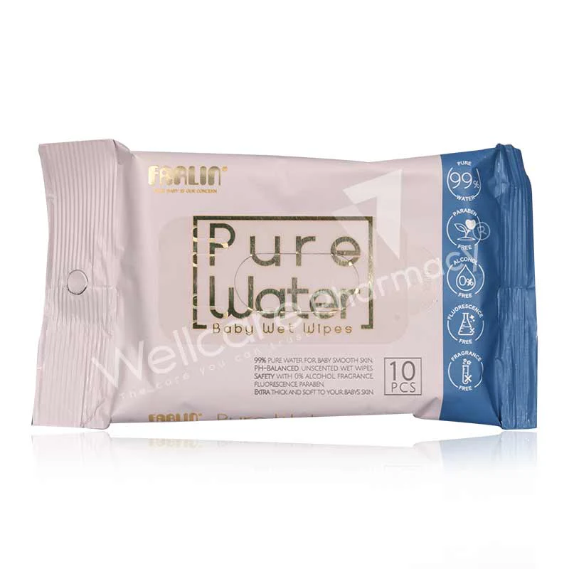 Farlin Pure Water Wet Wipes Blue 10'S Ce-20801-1b