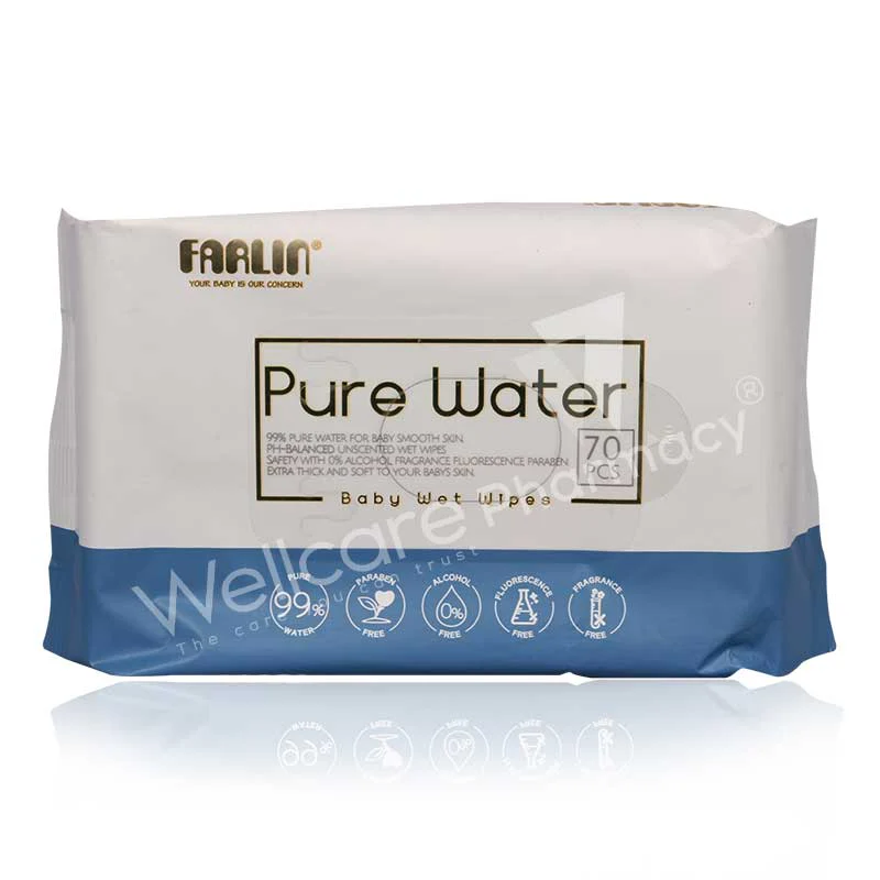 Farlin Pure Water Wet Wipes Blue 70'S Ce-20802-1b