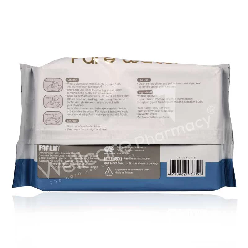 Farlin Pure Water Wet Wipes Blue 70'S Ce-20802-1b - Image 3
