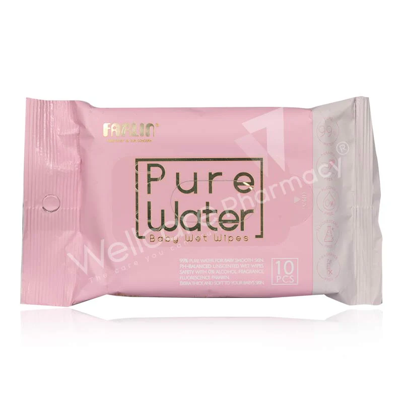 Farlin Pure Water Wet Wipes Pink 10'S Ce-20801-1b