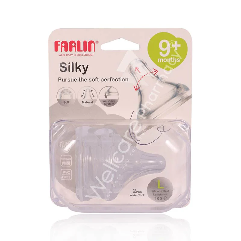 Farlin Silky Nipple-L For Wide Neck Bottle 2'S Ac-22004(L)