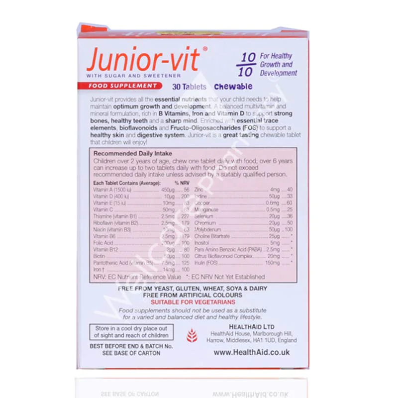 Health Aid Junior Vit Chewable Tablets 30'S - Image 3