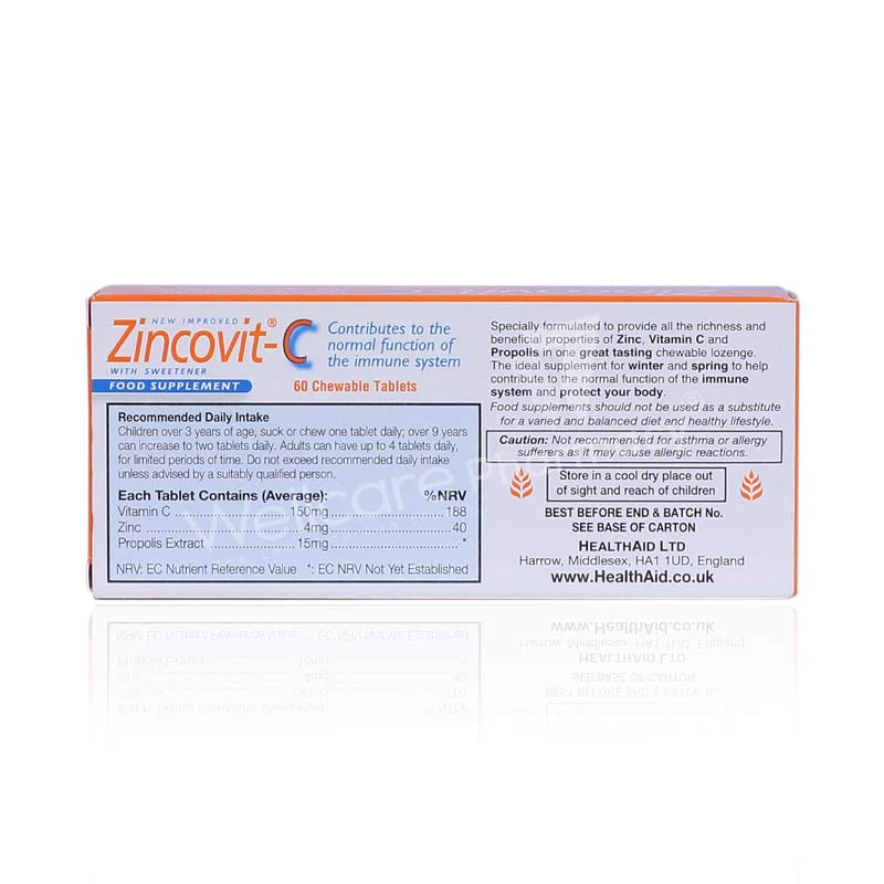Health Aid Zincovit C Chewable Tablets 60'S - Image 3