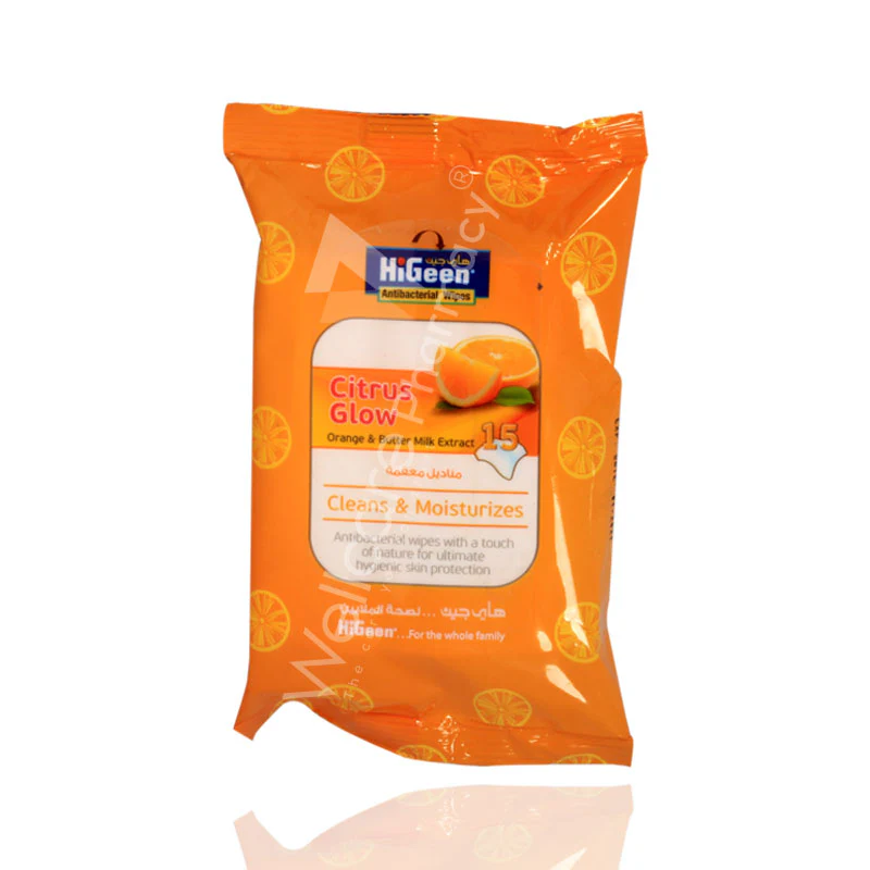 Higeen Citrus Glow Wipes 15'S - Image 3
