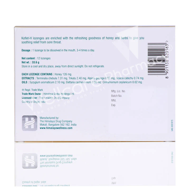 Himalaya Koflet H Ginger Throat Lozenges 12'S - Image 3