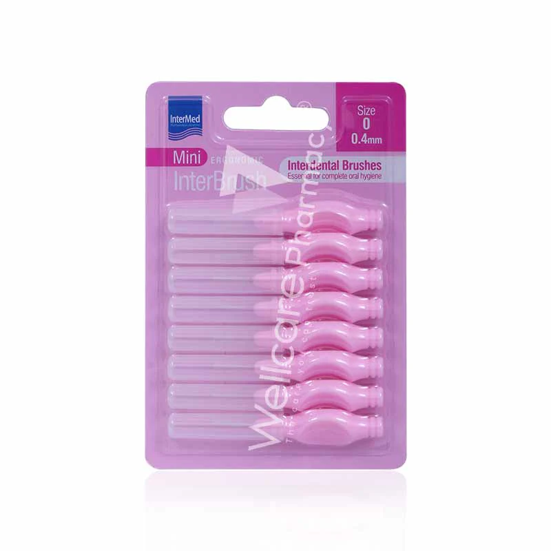 Intermed Ergonomic Interdental Brush Mini Size 0.4mm 1 X 8'S